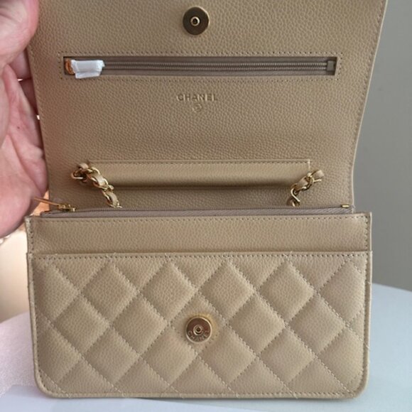 Chanel Wallet on Chain Quilted Caviar - Neutral - Brand New - Picture 4 of 7